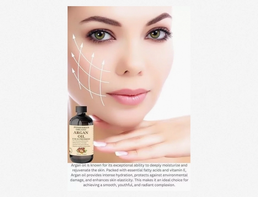Organic Argan Oil for Face Anti-Aging Skin and Hair Care Moisturizer