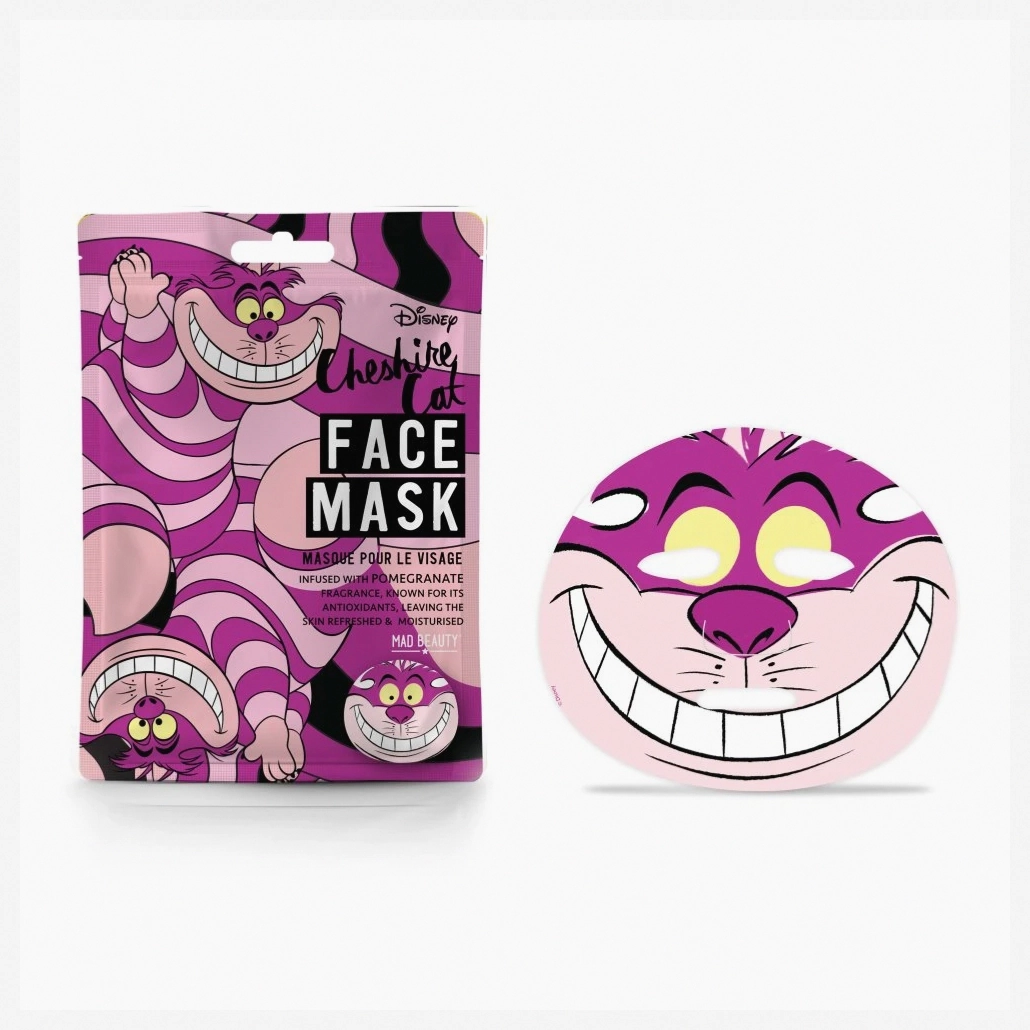 Disney Mad Beauty Animal Face Mask Cheshire Cat, Sheet Mask for Moisturizing and Brightening Skin