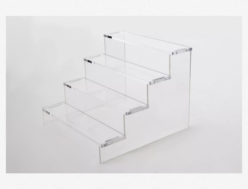 Clear Acrylic Display Stand Multi Tier Figurine Perfume Shelf Organizer Showcase