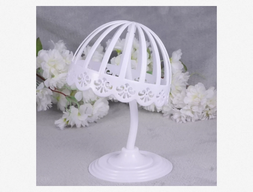 2-Piece White Baby Hat Display Stand, Adjustable Wall-Mounted