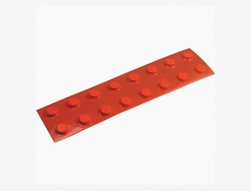 16 Small Orange Round Locator Bumps for Low Vision, Tactile Markers