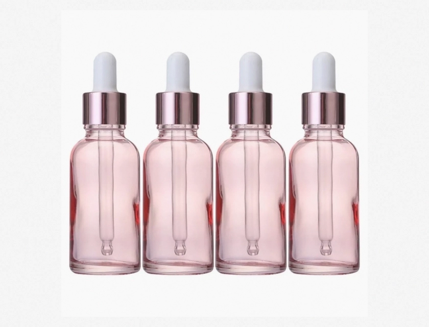4 Pcs Glass Dropper Bottles, Light Proof Dropper Bottles for Oil, Empty