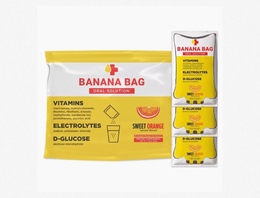 Banana Bag Oral Solution – Sweet Orange Electrolyte Supplement, 5 Pack