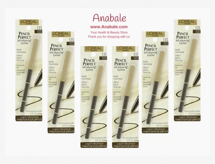 L’Oreal Paris Pencil Perfect Self-Advancing Eyeliner, 135 Cocoa, Long-Lasting & Smudge-Proof, 0.04 oz