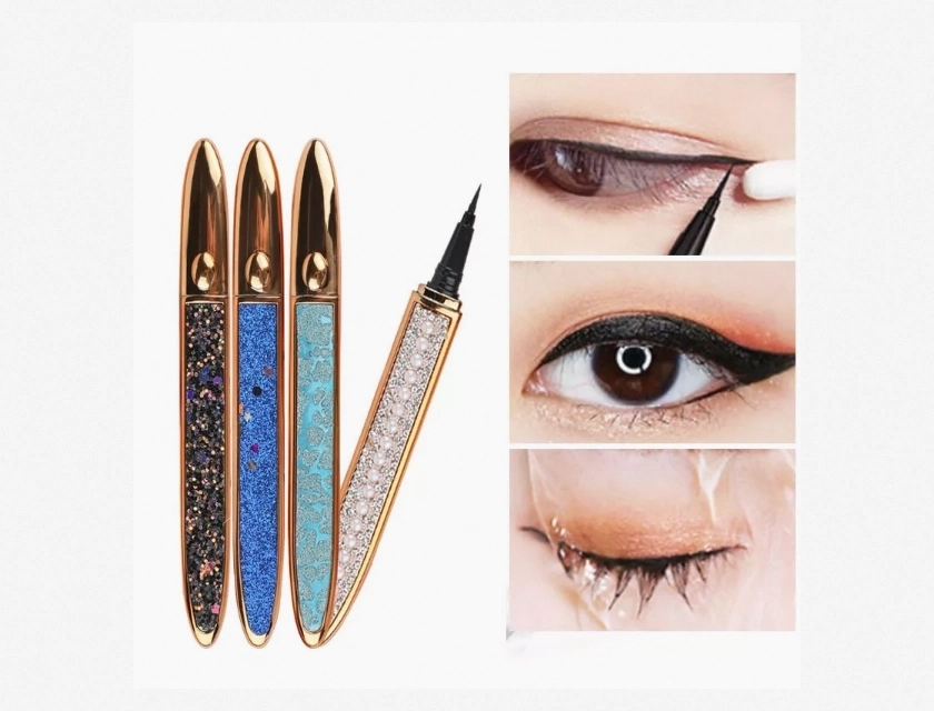 2-in-1 Eyeliner Stamp Waterproof Long Lasting Liquid Eyeliner Pen Eye Makeup Kit