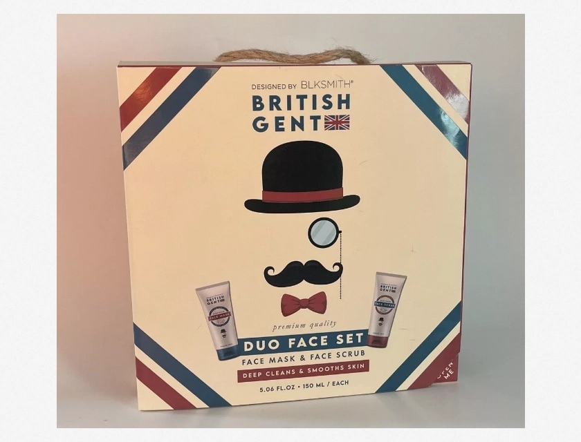 Blksmith British Gent Duo Face Set – Face Mask and Face Scrub Gift Set for Men