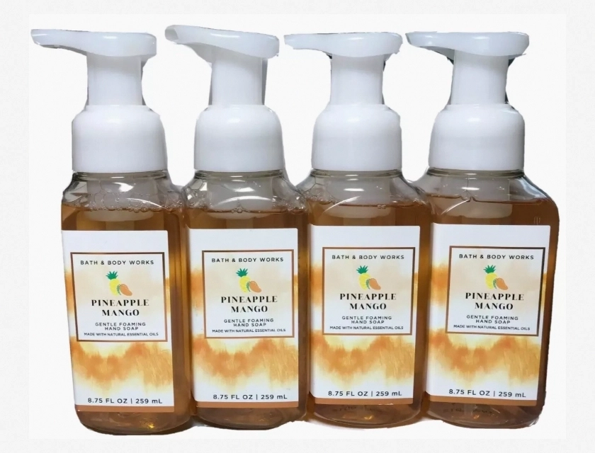Bath & Body Works Pineapple Mango Gentle Foaming Hand Soap, 4 Count