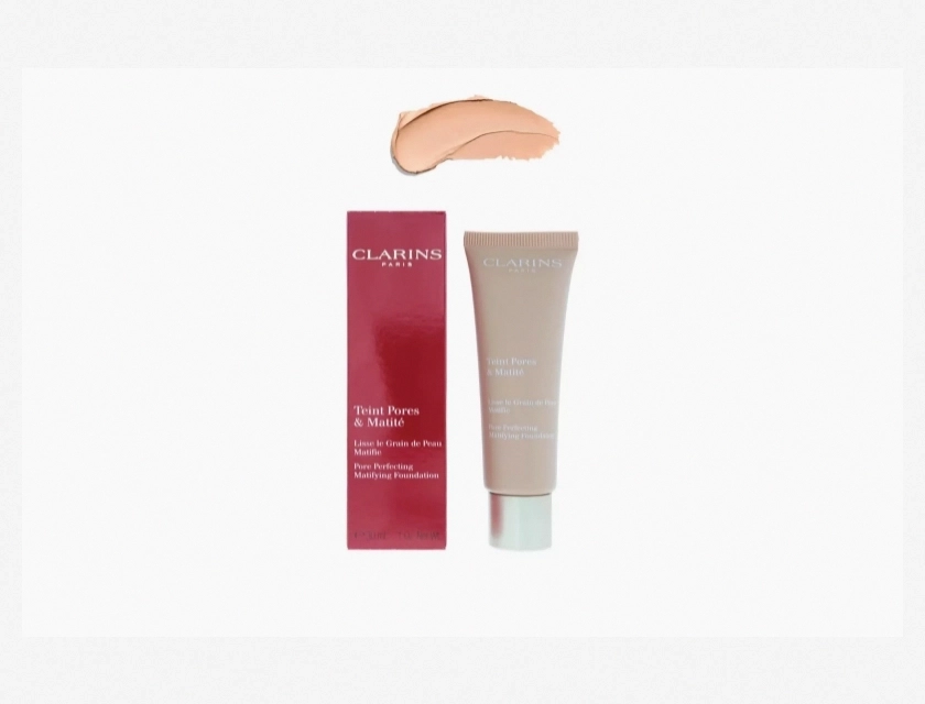 Clarins Pore Perfecting Matifying Foundation Nude Amber, 1 oz (30 ml)