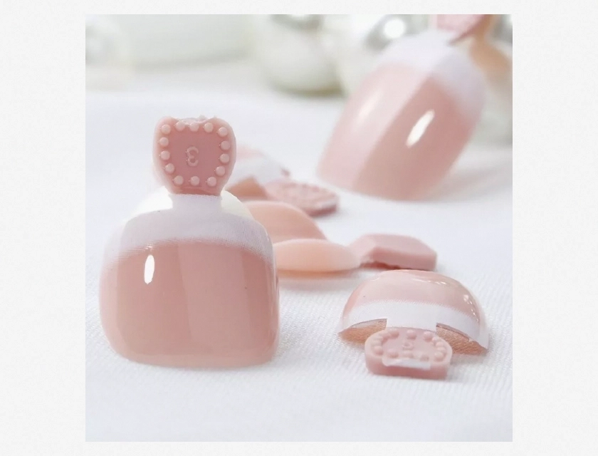 French Toenail Tips 24 Count 12 Sets for Perfect Manicure