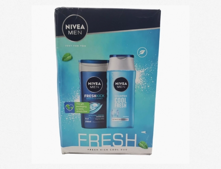 Nivea Men Fresh Kick Body Wash and Shampoo Gift Pack, 250 ml Each, 2-Pack