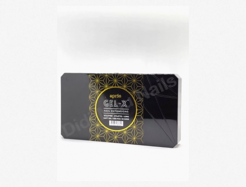 Apres Gel X Nail Extensions Sculpted Stiletto Long Soft Gel 10 Sizes 500 Pieces