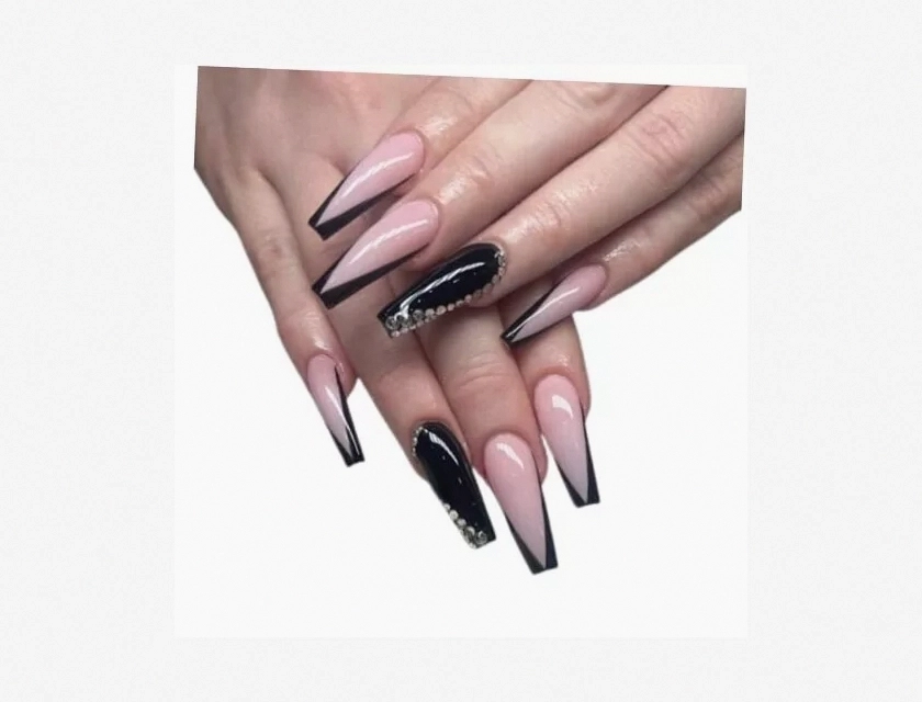 Soft Gel Coffin Shaped Nail Tips, Long Length Durable Full Cover Nails for Professional Use