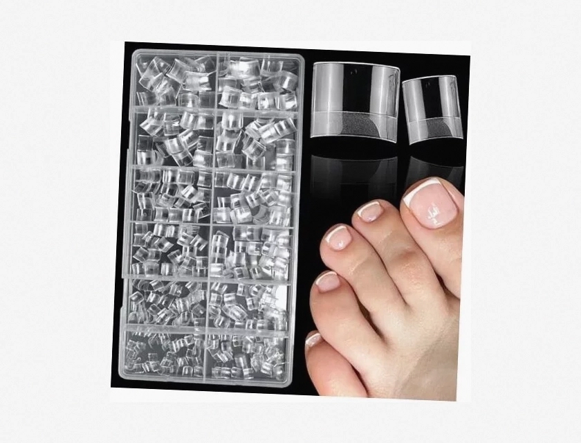 600 Pcs Gel X Toenail Tips Short Square Clear Soft Gel French Tips for Nail Art