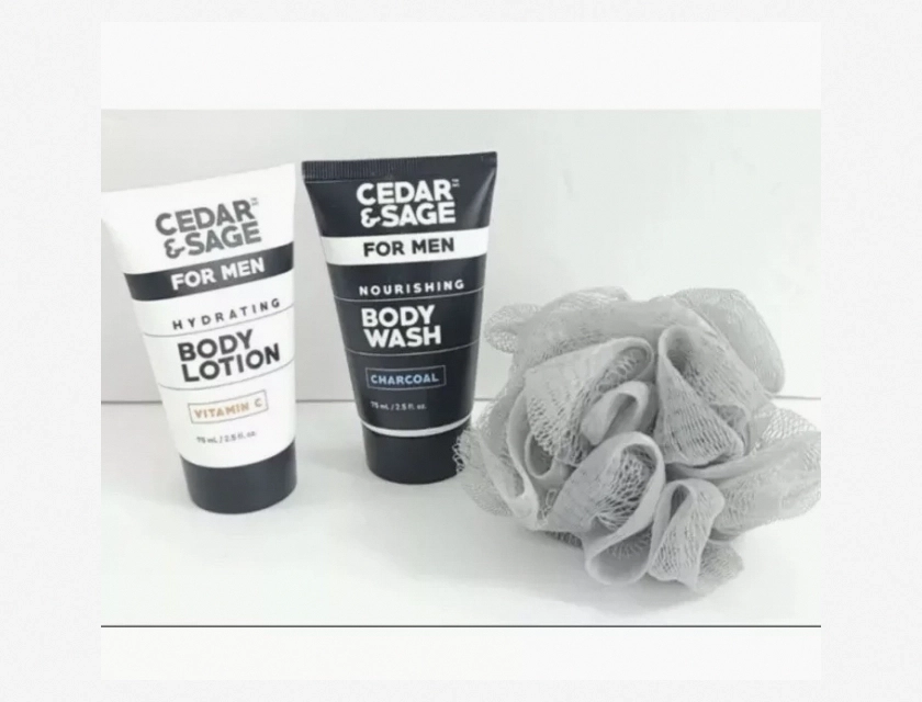Men’s Cedar & Sage 4-In-1 Body Wash Gift Set, Shampoo, Conditioner, and Shower Gel, 16 oz