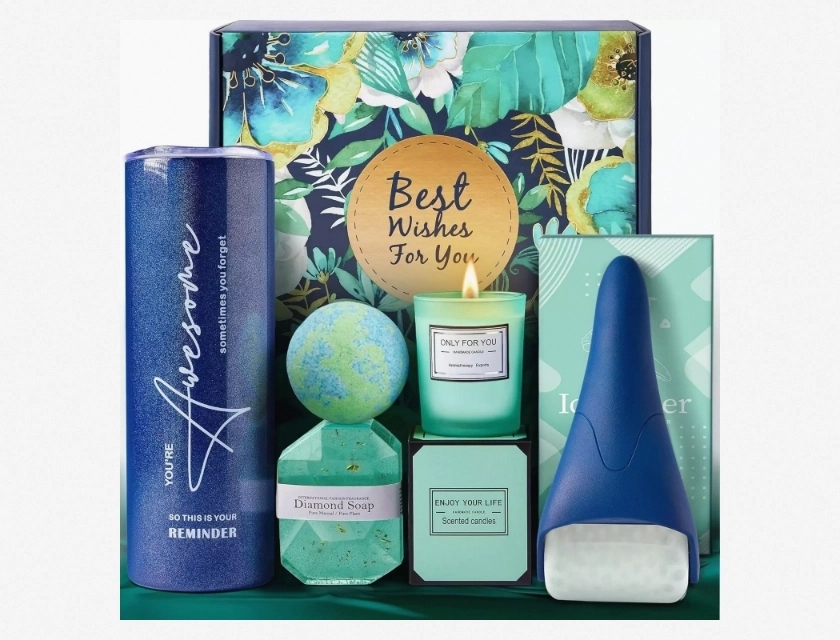 Relaxing Spa Bath Gift Basket Set for Mom Birthday Self Care Gift