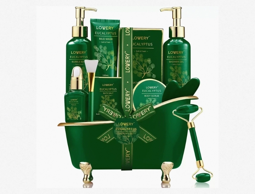 Eucalyptus Spa Gift Basket for Women and Men Who Have Everything, Relaxation Self Care Gifts