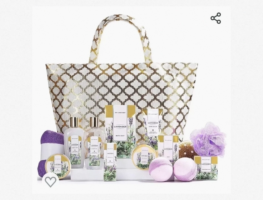 15 Piece Lavender Spa Basket Gift Set for Women – Valentine’s Day, Mother’s Day, Birthday Relaxation Kit