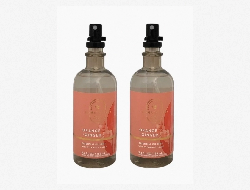 Bath & Body Works Orange Ginger Aromatherapy Essential Oil Mist, 5.3 oz, Set of 2