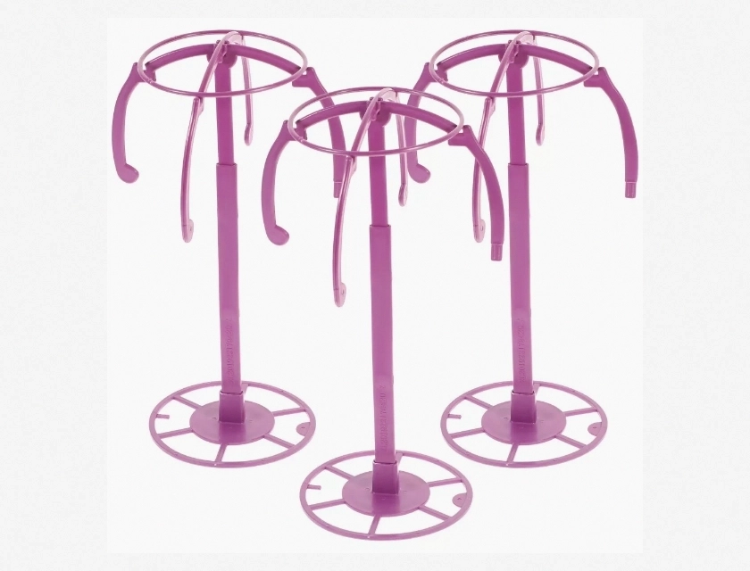 Wig Hat Stand Plastic Eyeglasses Clothes Rack Holder 3 Pack