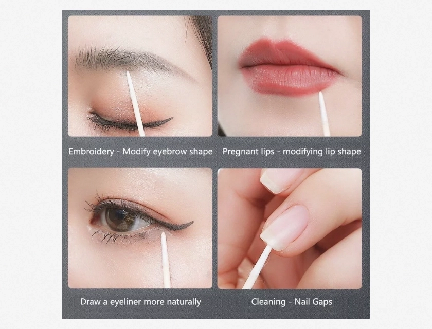 Double Tip Disposable Nail Glue Spill Prevention Tool with Wood Cotton Swabs for Precision Application