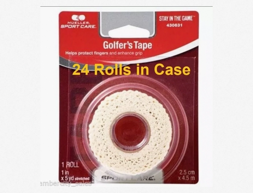 Mueller Golfer’s Grip Tape, Lightweight Conforming Elastic Tape, 1 Inch x 5 Yards Stretched