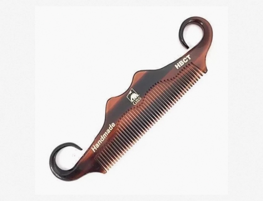 Men’s Mustache and Beard Grooming Comb, Handlebar Style, 5.25 Inches