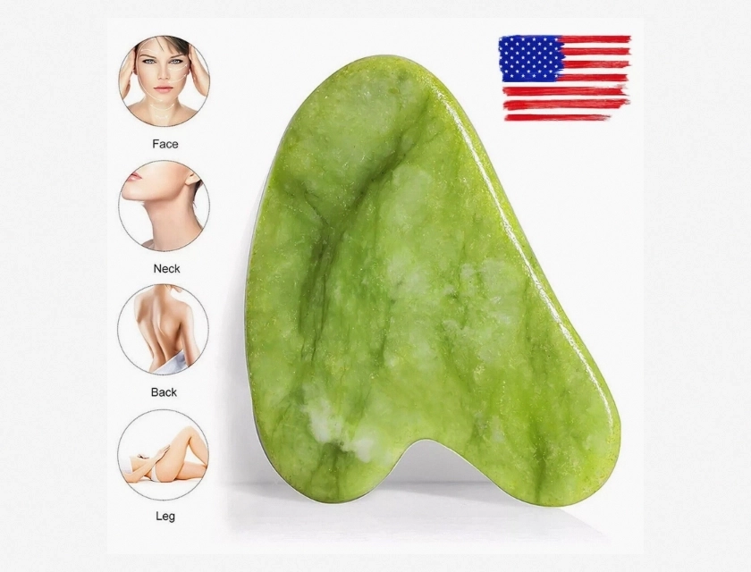 Natural Jade Stone Gua Sha Board for Facial Massage, Chinese Medicine Scraping Tool