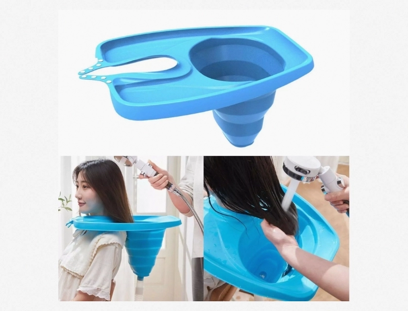 Foldable Portable Adjustable Lightweight Hair Washing Basin for Salon and Home Use