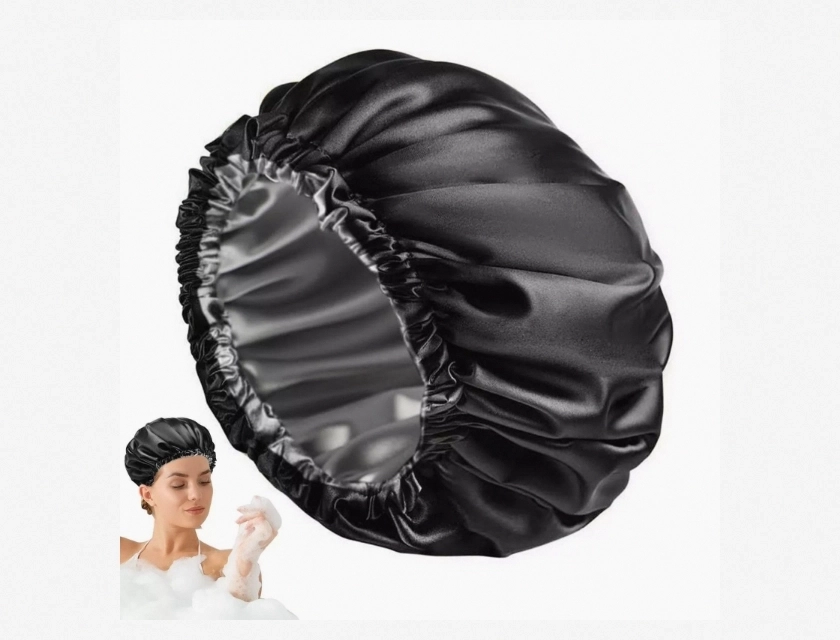 Satin Bonnet Sleep Cap for Women, Adjustable Elastic Chemo Beanie, Bouffant Hair Cover for Nighttime