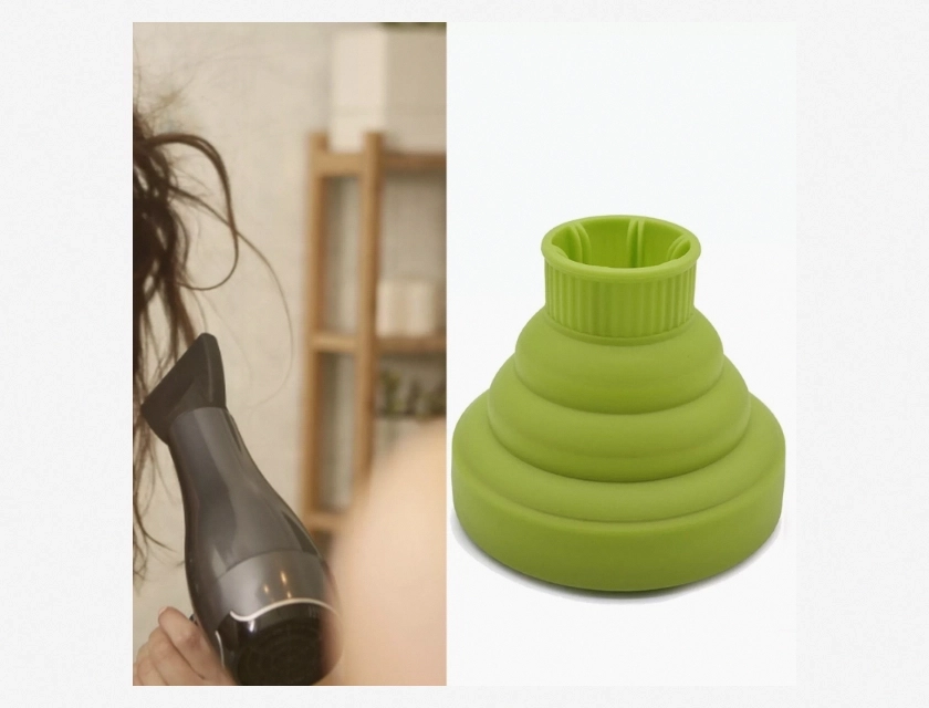Collapsible Hair Dryer Diffuser for Travel, Folding Blow Dryer Diffuser, Green