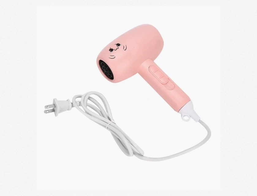 1000W Mini Hair Dryer for Household Use, Electric Blow Dryer, Pink