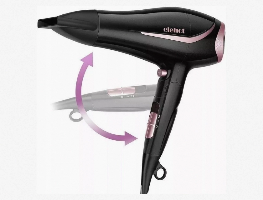 Sparkling Ionic Hair Dryer with Foldable Design, 3 Temperature & 2 Speed Settings, 1800-2200W for Fast Drying