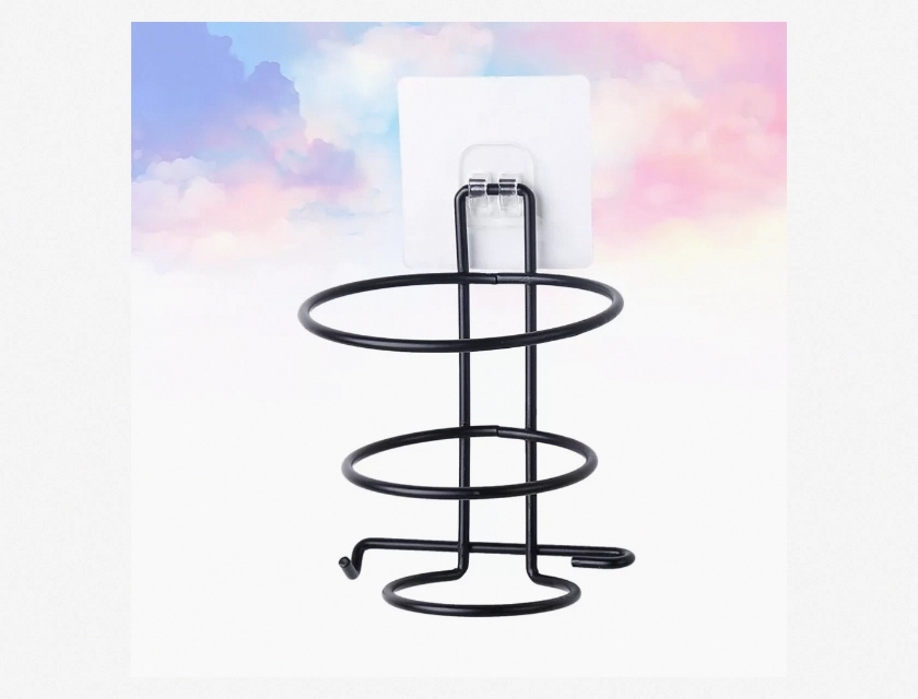 2-Piece Sturdy Minimalist Rust-Proof Hair Dryer Holder for Wall Mount Storage