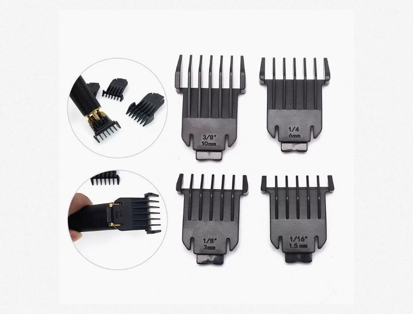 T9 Universal Hair Trimmer Clipper Limit Comb Guide, 4-Piece Set – Precision Calipers Tool for Grooming
