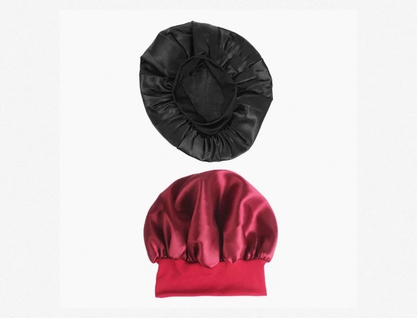 2 Pack Silk Satin Bonnet for Sleeping, Chemo Headwear, Hair Loss Cap for Women