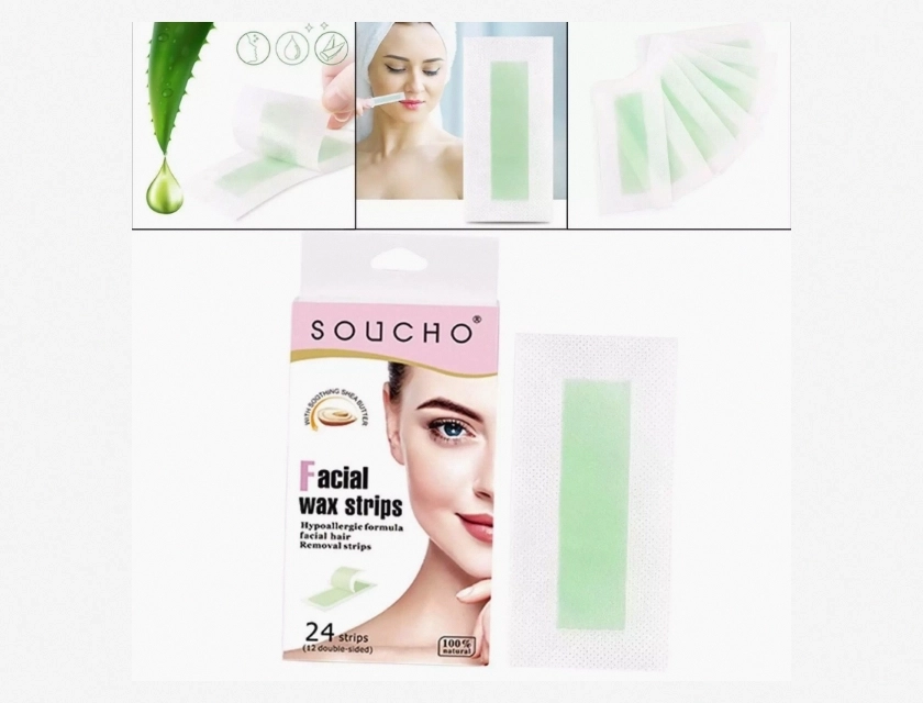 24-Piece Hair Removal Strips for Depilation – Body, Face, Arm, and Eyebrow Waxing