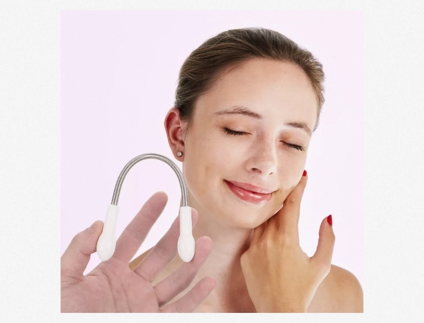 2-Piece Threading Spring Hair Removal Tool for Nose, Chin, and Travel – Painless Eyebrow & Facial Hair Remover, Reusable, Portable