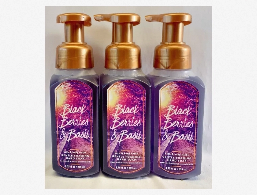 Bath & Body Works Black Berries & Basil Gentle Foaming Hand Soap, 80.75 oz (Pack of 3)