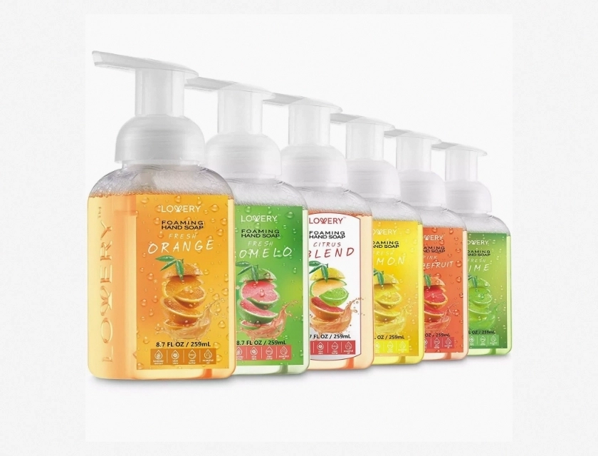 Moisturizing Foaming Hand Soap with Aloe Vera and Oils, Pack of 6