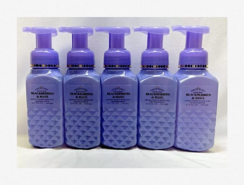 Bath & Body Works Blackberries & Basil Gentle Foaming Hand Soap, 80.75 fl oz (Pack of 5)