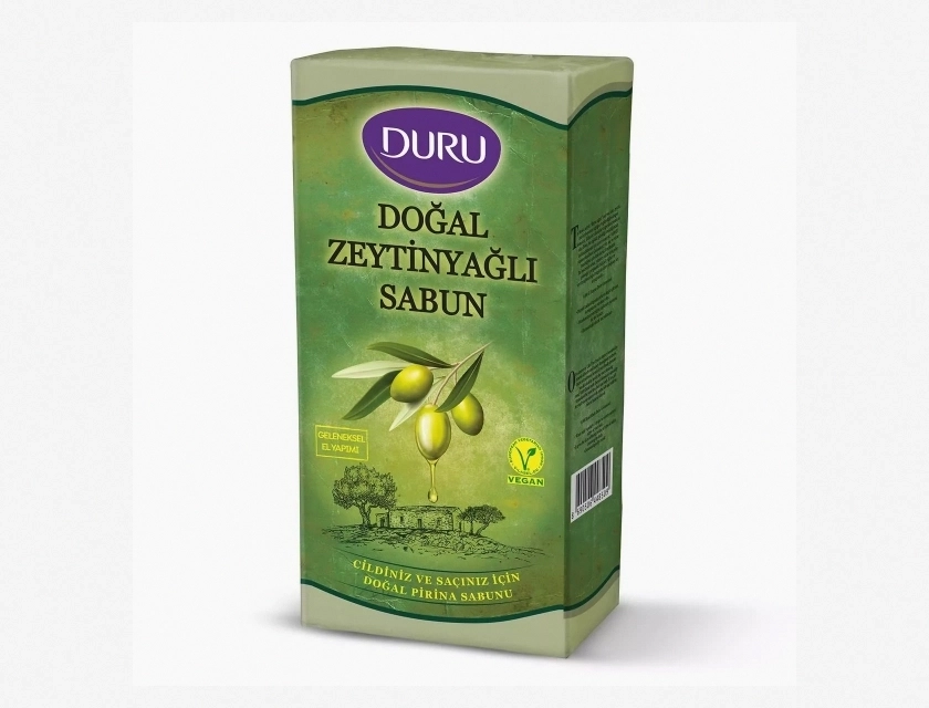 Duru Handmade Olive Oil Soap, 4 Bars, 1 Box – Natural & Moisturizing