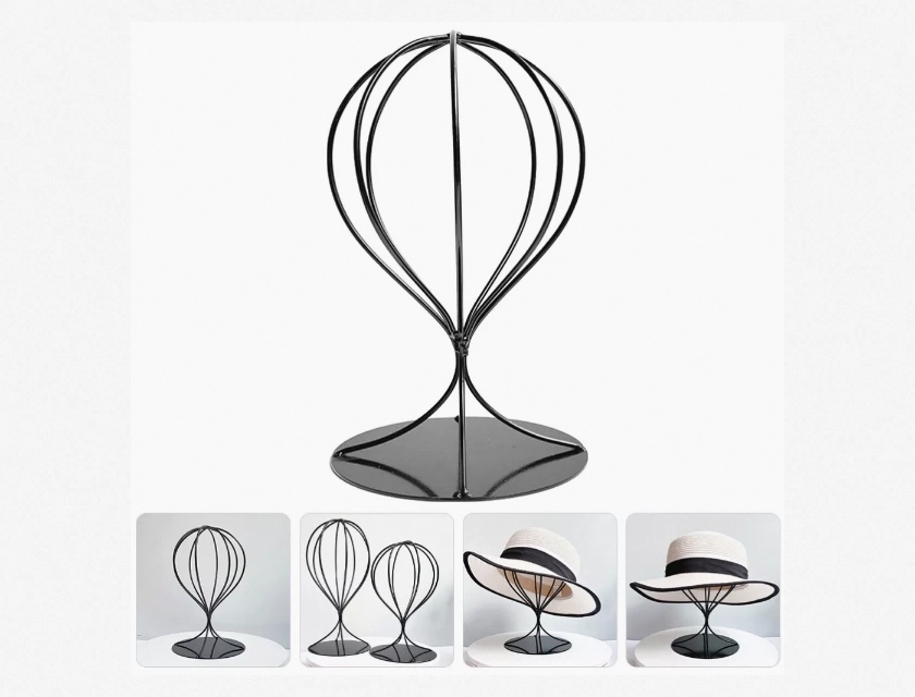 Metal Hat Display Rack – Desktop Hat Stand for Shop, Store, and Retail Display