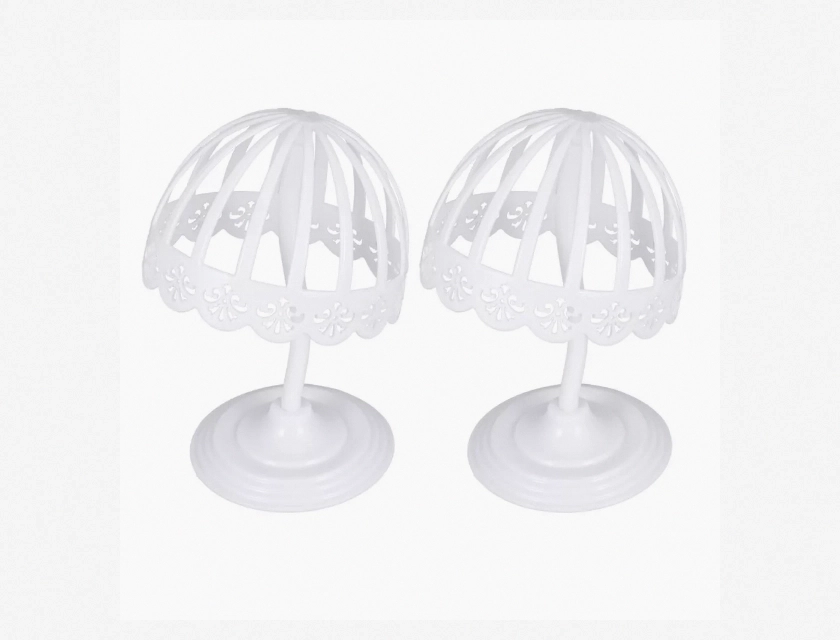 2 Piece Tabletop Hat Display Stand, Acrylic Hat Rack for Countertop, Clear Hat Holder for Baseball Caps and Beanies