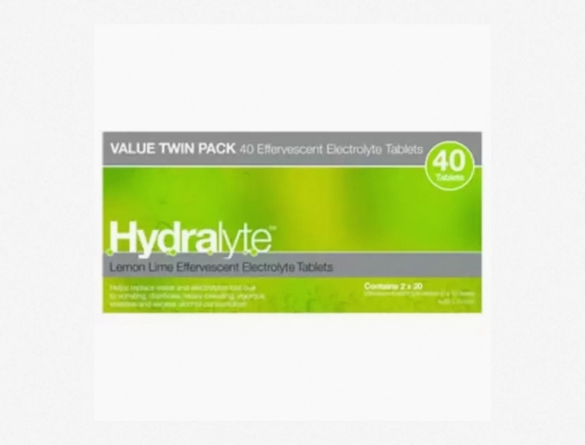 Hydralyte Lemon Lime Effervescent Electrolyte Tablets, 40 Count