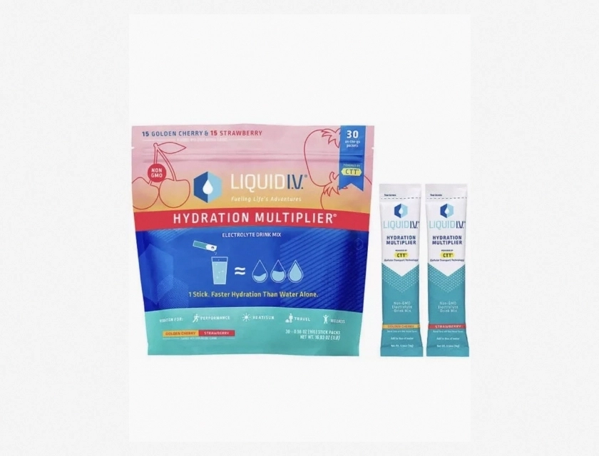Liquid I.V. Hydration Multiplier, 30 Count, Electrolyte Drink Mix, Powder Packets, Non-GMO