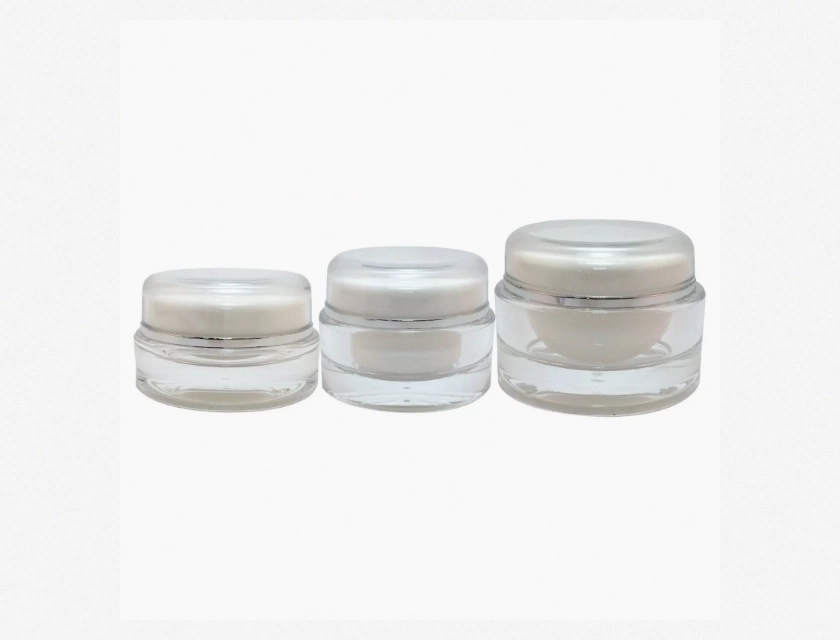 Acrylic Cosmetic Jars 15g 30g 50g Double Wall Round Empty Made in Taiwan