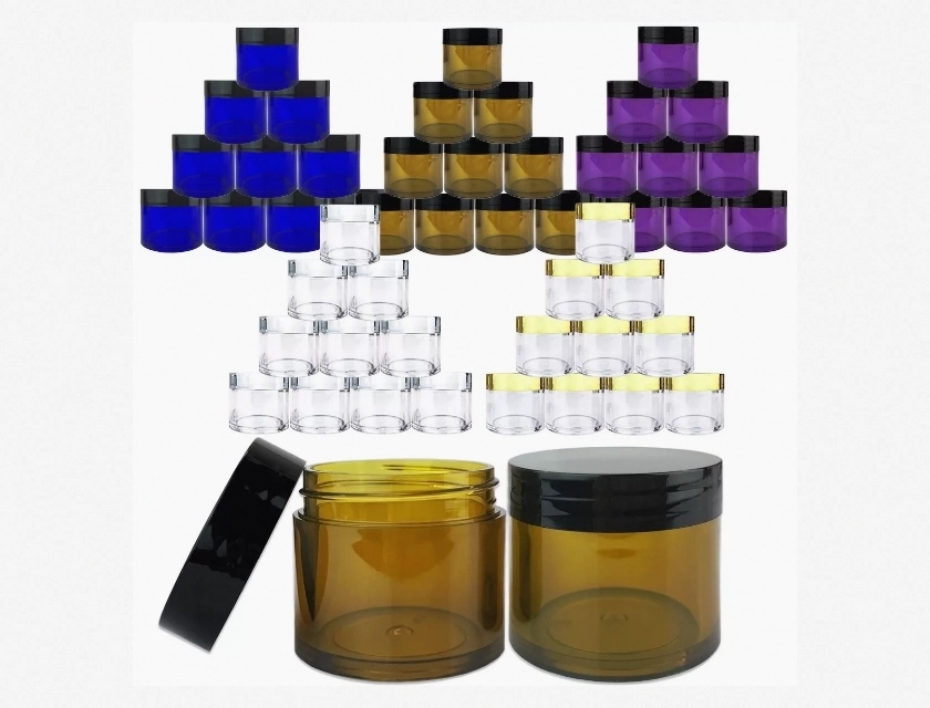 Thick Acrylic Plastic Sample Jars 12 Pack – 30g/1oz, BPA Free Clear Containers for Travel and Storage