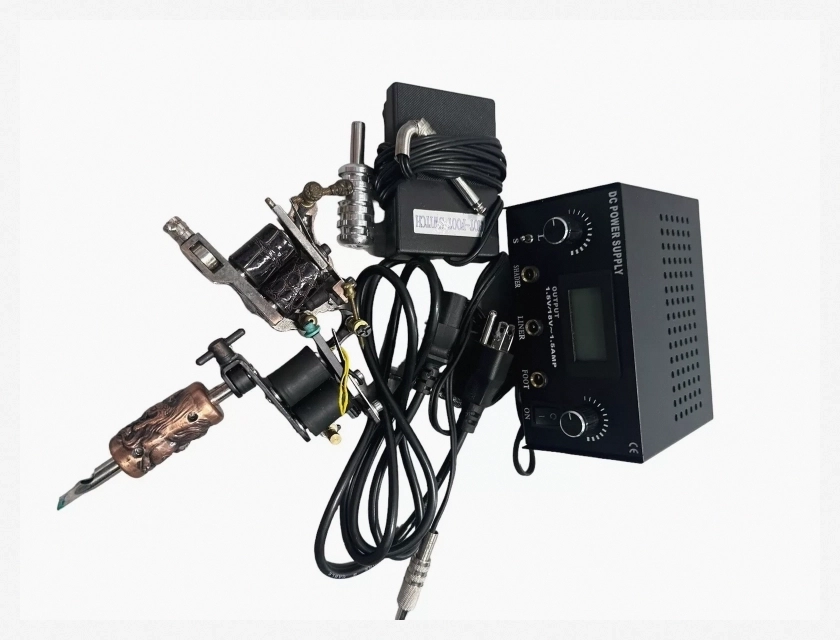 Complete Tattoo Kit for Beginners, Professional Tattoo Machine with Power Supply, Ink, and Practice Skins