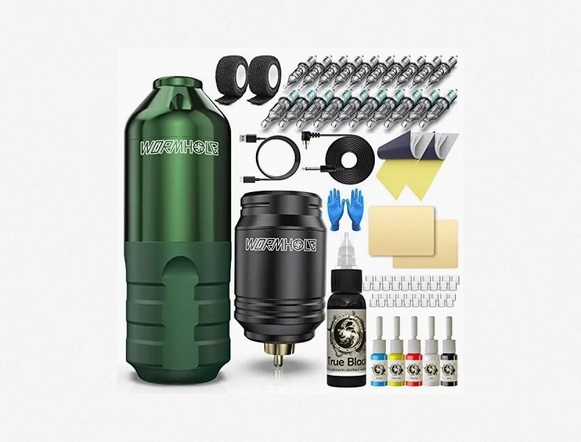 Wireless Tattoo Kit with Wormhole Tattoo Pen for Beginners