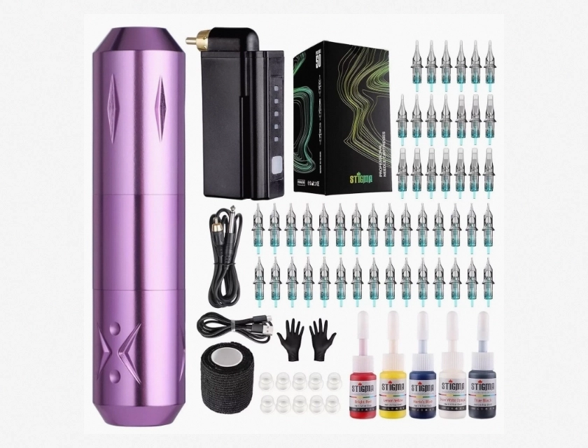 Rotary Tattoo Machine Kit Wireless Professional Tattoo Pen for Beginners and Artists